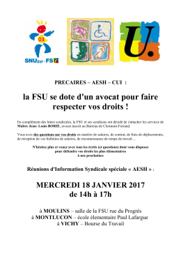 la FSU se dote d`un avocat pour faire respecter - SNUipp