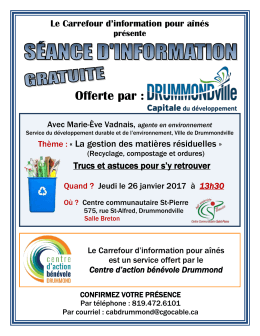 Pour en savoir plus - Centre d`action bénévole Drummond