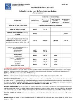 Préscolaire et 1er cycle de l`enseignement de base