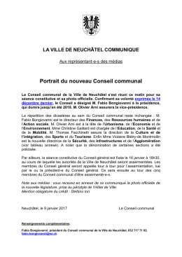 Communiqu&eacute; - S&eacute;ance constitutive