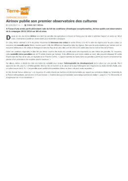 Bilan de campagne d`utilisation d`un drone pour la - Terre-net