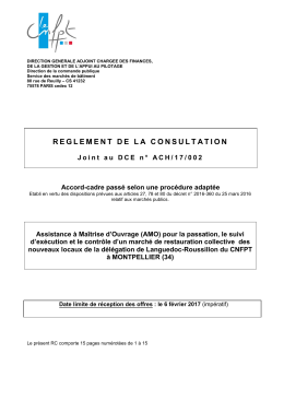 règlement de la consultation - Le site des marchés publics