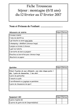 Trousseau 6/11 ans - Mairie de Tournefeuille