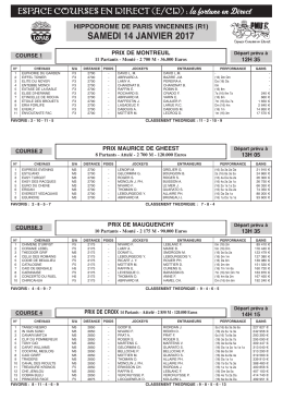 ECD R1 du Samedi 14 Janv 2017