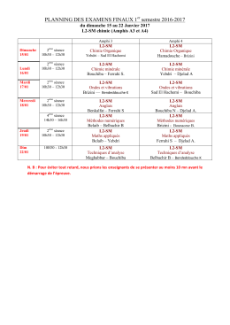 PLANNING DES EXAMENS FINAUX 1er