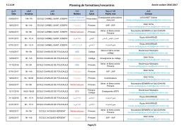Formations / Rencontres class&eacute;es par lieu