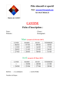 CANTINE - Réseau des Communes