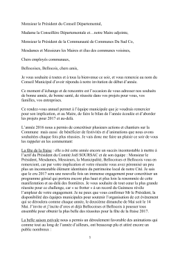 Les vœux du maire de Beaulieu