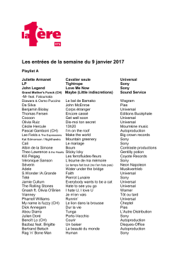 Playlist de La 1&egrave;re