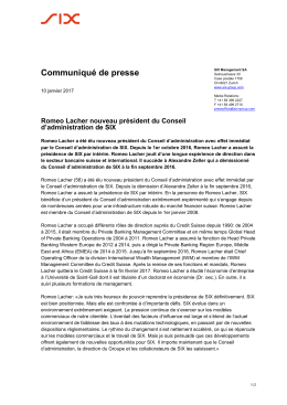 Communiqué de presse