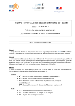 Règlement de la coupe nationale des citoyens
