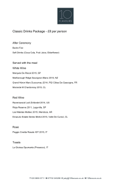 Wine List - 10 Flavours