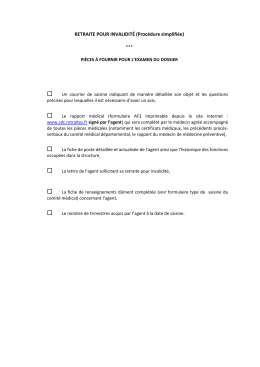 RETRAITE POUR INVALIDITÉ (Procédure simplifiée)