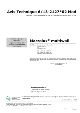 Avis Technique 6/13-2127*02 Mod Macrolux multiwall