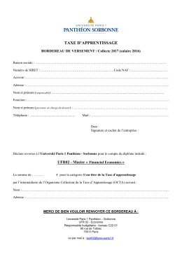 taxe d`apprentissage - Université Paris 1 Panthéon