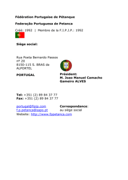 Fédération Portugaise de Pétanque Federação Portuguesa