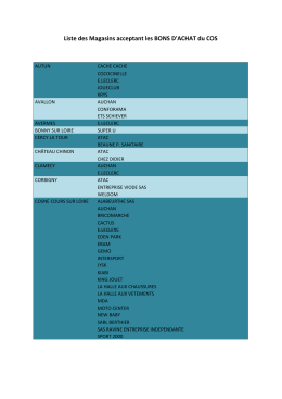 Liste des magasins acceptant ces bons