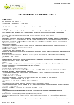 Offre CHARGE (E)DE MISSION DE COOPERATION
