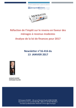 Réfaction de l`impôt sur le revenu en faveur des ménages à revenus