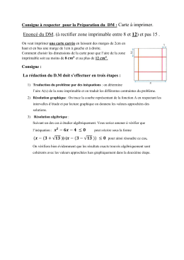 Enoncé du DM. (à rectifier zone imprimable entre 8 et 12) et pas 15 .