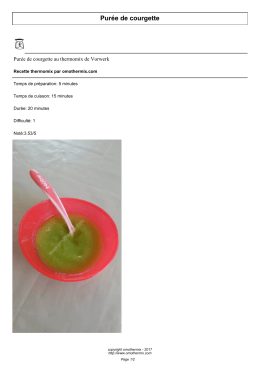 Pur&eacute;e de courgette