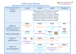Planning d`activités / animation du soir du mois d