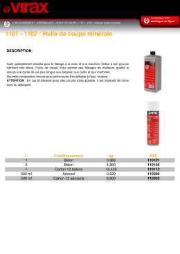 1101 - 1102 : Huile de coupe min&eacute;rale