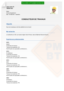 Recrutement CV CONDUCTEUR DE TRAVAUX