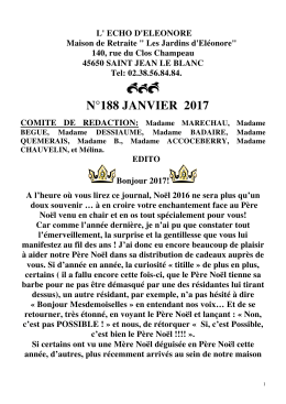 écho janvier 2017 internet - Jardins d`Eléonore