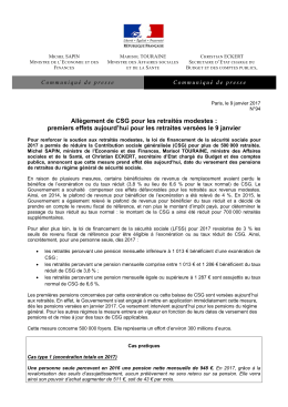 All&egrave;gement de CSG pour les retrait&eacute;s modestes : premiers effets