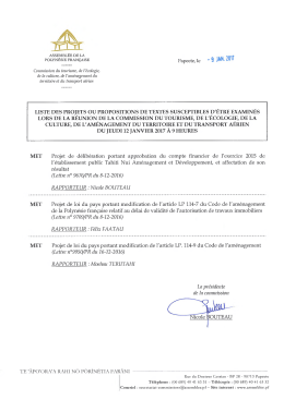 Commission du tourisme, de l`&eacute;cologie, de la culture, de l