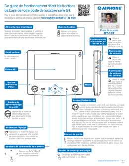 Ce guide de fonctionnement décrit les fonctions de base