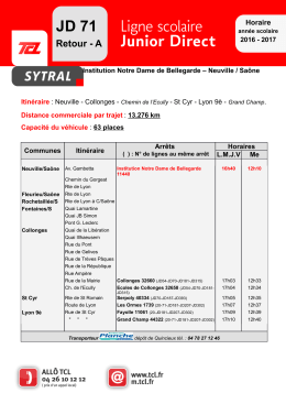 Fiche Horaire