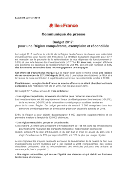 Budget 2017 - Région Ile-de