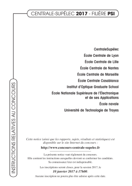 Filière PSI - Concours Centrale
