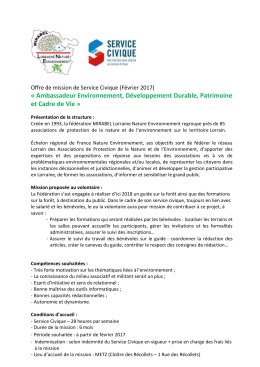 Ambassadeur Environnement, Développement - Mirabel-LNE