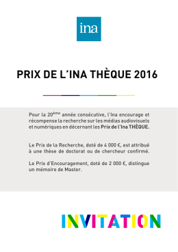 prix de l`ina thèque 2016