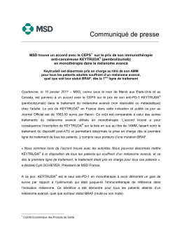 Communiqu&eacute; de presse