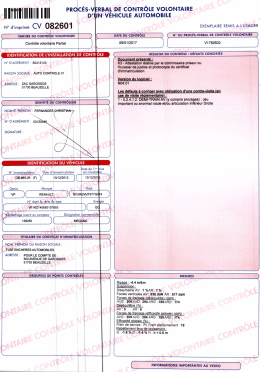 Page 1 RBAL DE CONTRÔLE VOLONTAIRE N VÉHICULE