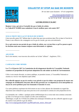 collectif 07 stop au gaz de schiste - Collectif Non au gaz de schiste