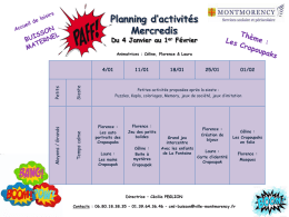 Planning d`activités Mercredis Du 4 Janvier au 1er