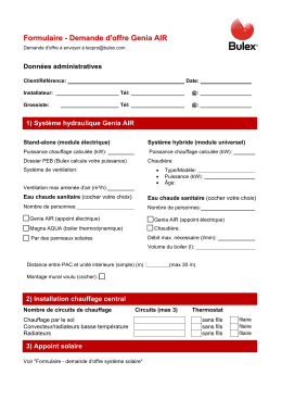 Formulaire - Demande d`offre Genia AIR