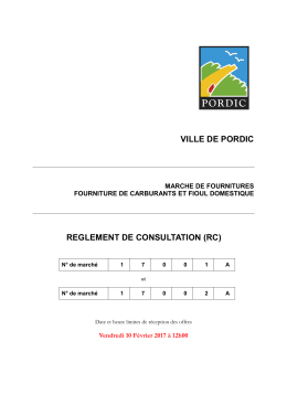 Règlement de consultation - La salle des marchés MEGALIS