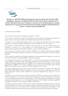 Décision no 2017-DC-0578 de l`ASN du 12 janvier 2017