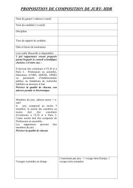 Proposition de composition de jury HDR