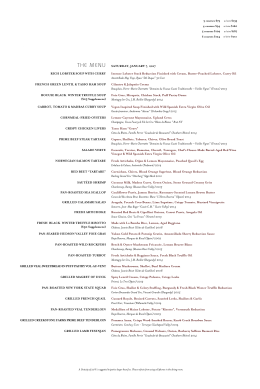 Dinner Menu - Charleston