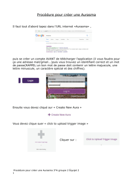 Procédure pour créer une Aurasma