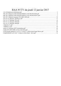 RAA N°271 du jeudi 12 janvier 2017 - Préfecture de Seine-et