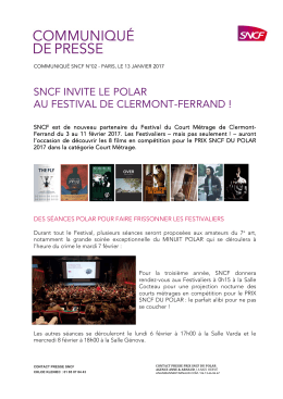 SNCF INVITE LE POLAR AU FESTIVAL DE CLERMONT