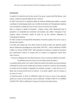Introduction La qualit&eacute; et la cr&eacute;ativit&eacute; sont les deux secrets d`un